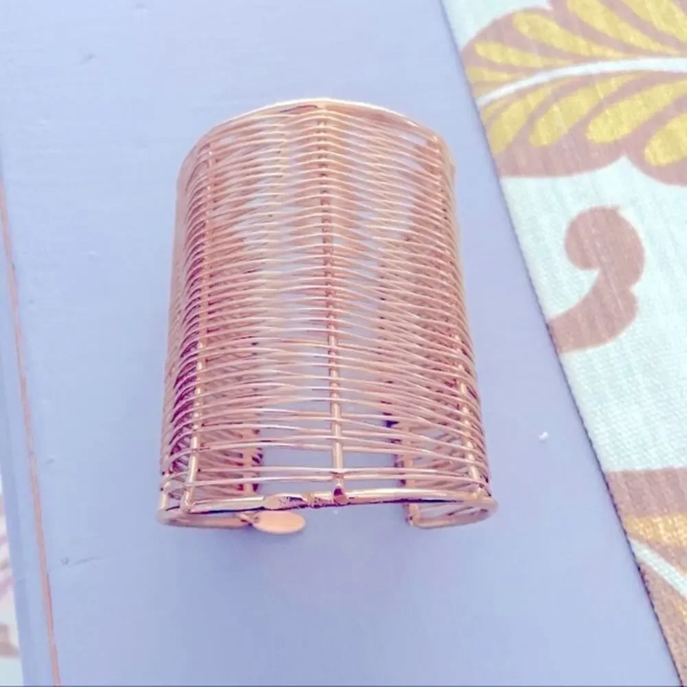 Natasha Wide Gold Tone Cuff Bracelet